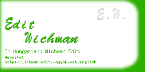 edit wichman business card